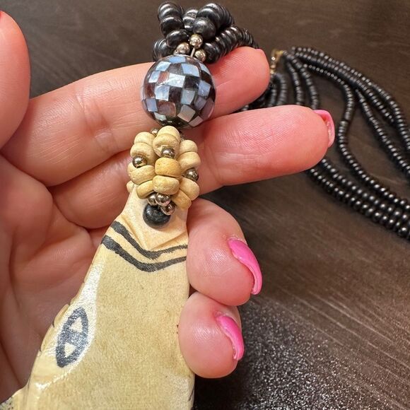 Statement zebra bib-style necklace and two sets of earrings bundle!! - Picture 4 of 16